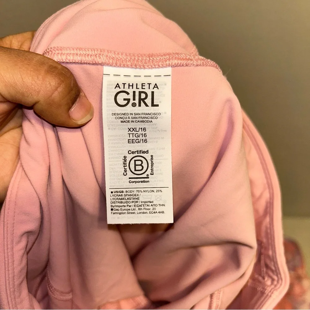 Bundle Athleta Girl High‎ Rise Powervita chit chat tight Leggings Pink XXL/16